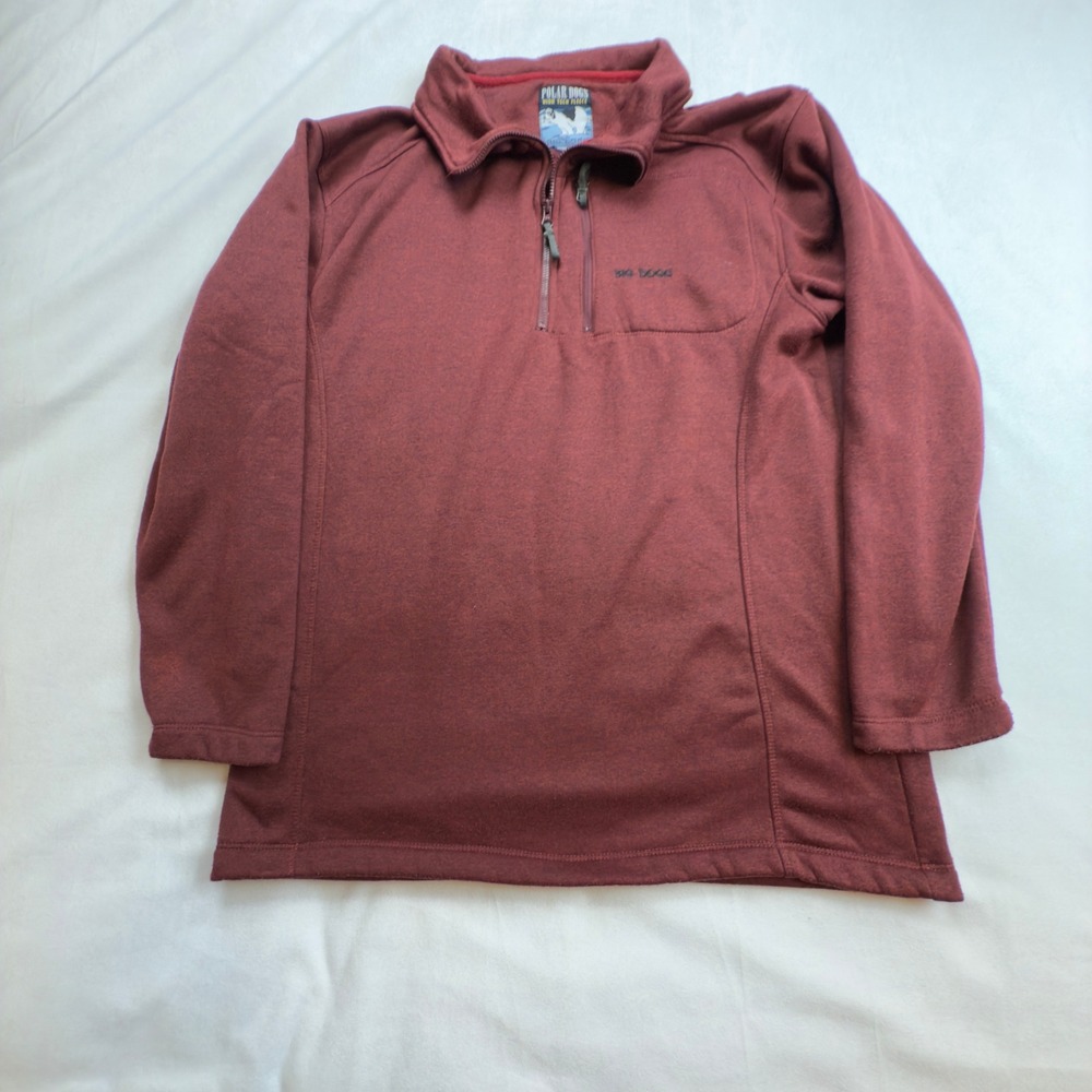 Big‎ Dogs Polar Dogs Mens Fleece 1/4 Zip Pullover High Tech Burgundy